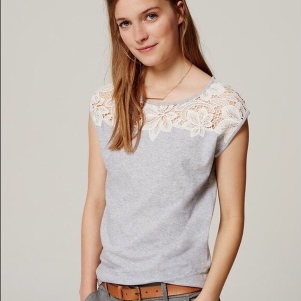 EUC Wonderful Loft Lace Top!